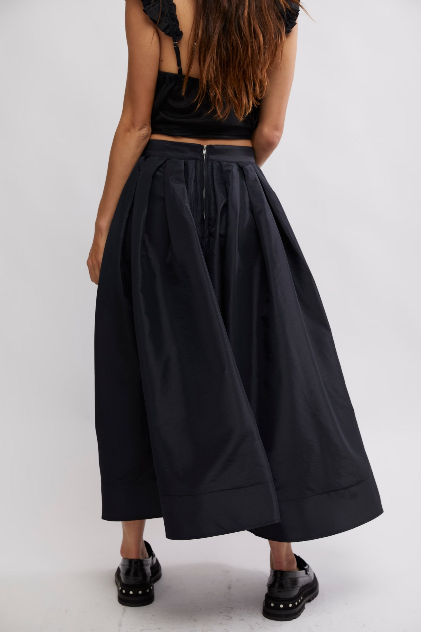 FREE PEOPLE BLACK EMILIA FULL SKIRT