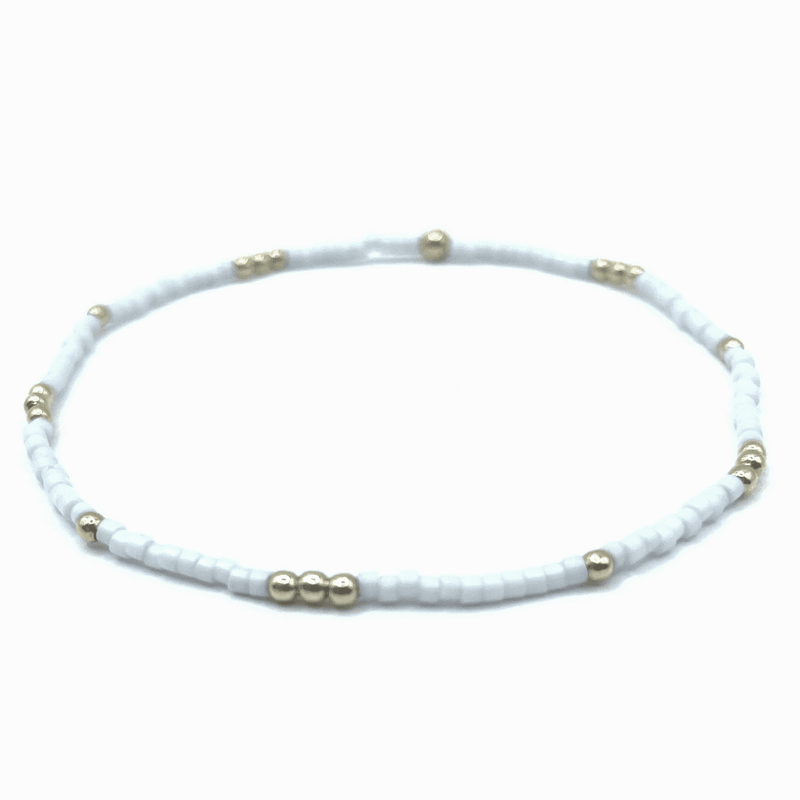 ERIN GRAY 2MM NEWPORT BLUE GRAY+GOLD FILLED WATERPROOF BRACELET