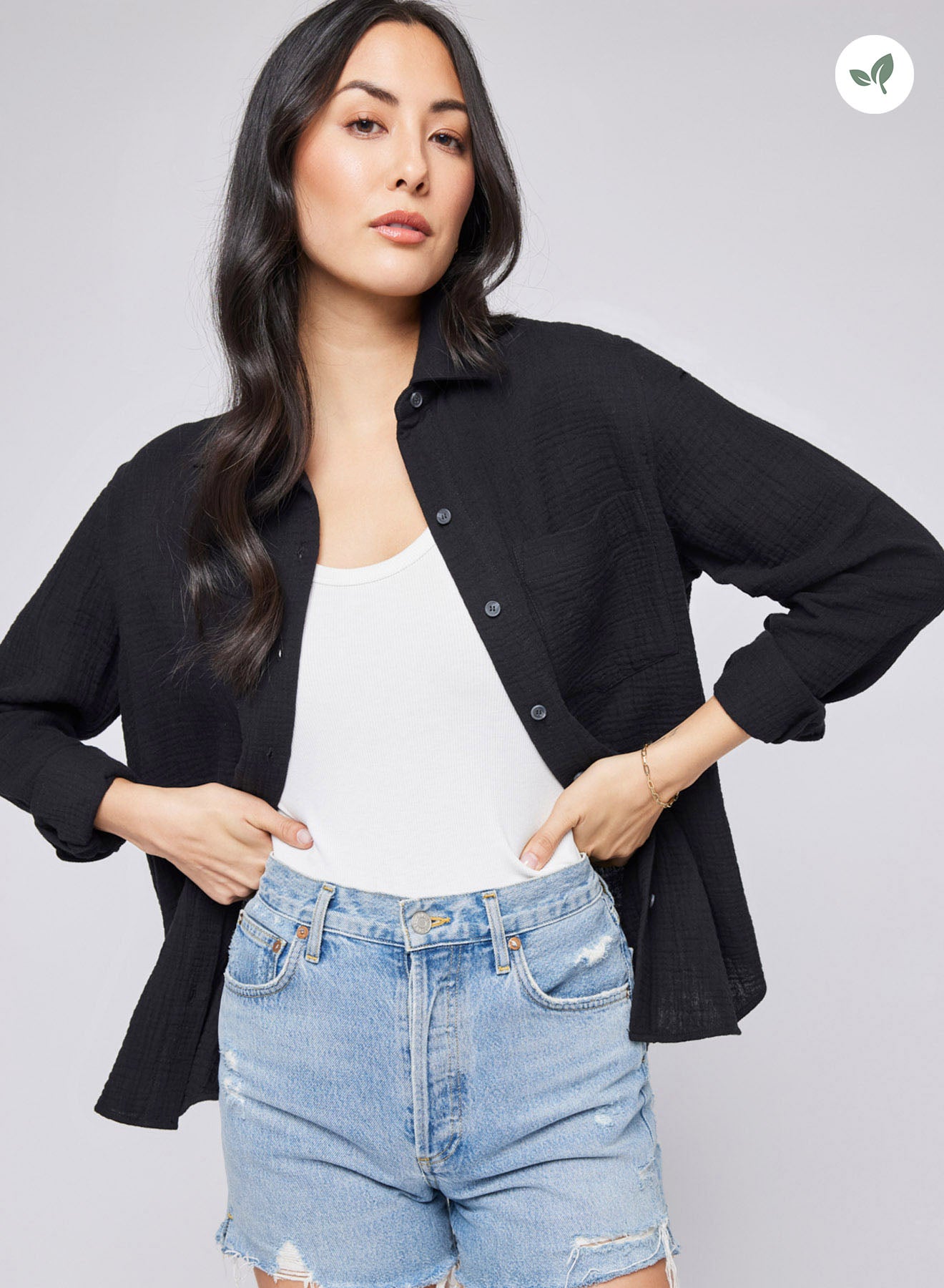 GENTLE FAWN BLACK SONIA BUTTON UP