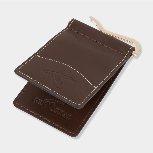 GENTEAL BROWN LEATHER FRONT POCKET WALLET