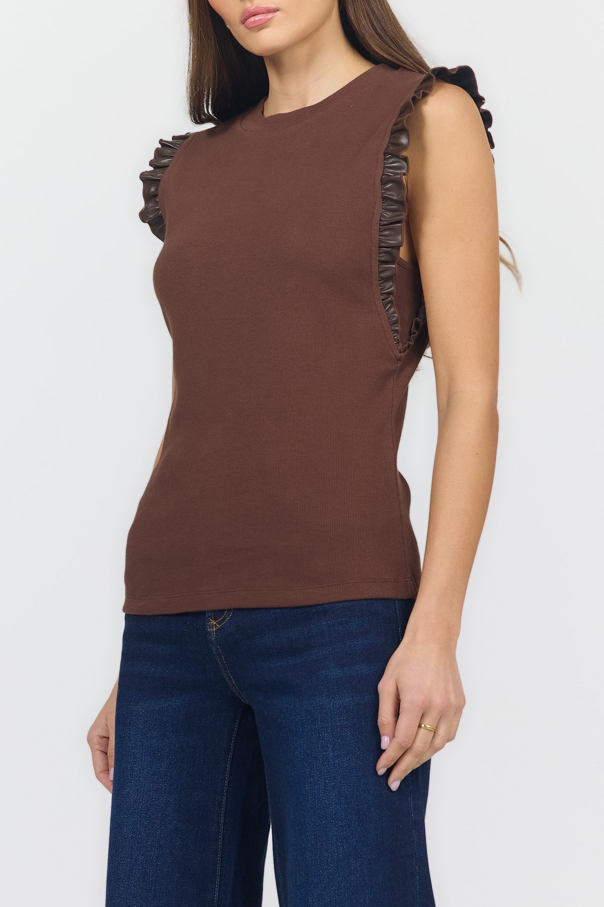 DEAR JOHN SHAVED CHOCOLATE BRIDGETTE TOP