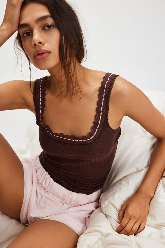 FREE PEOPLE FRENCH ROAST ONLY YOU TANK