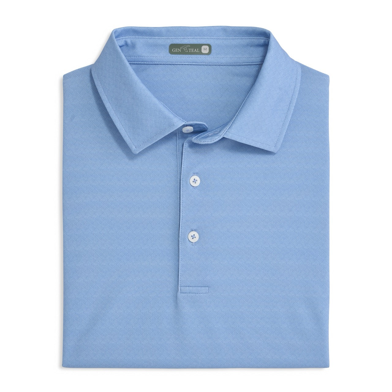 AQUA ROPE WORK PRINTED PERFORMANCE POLO