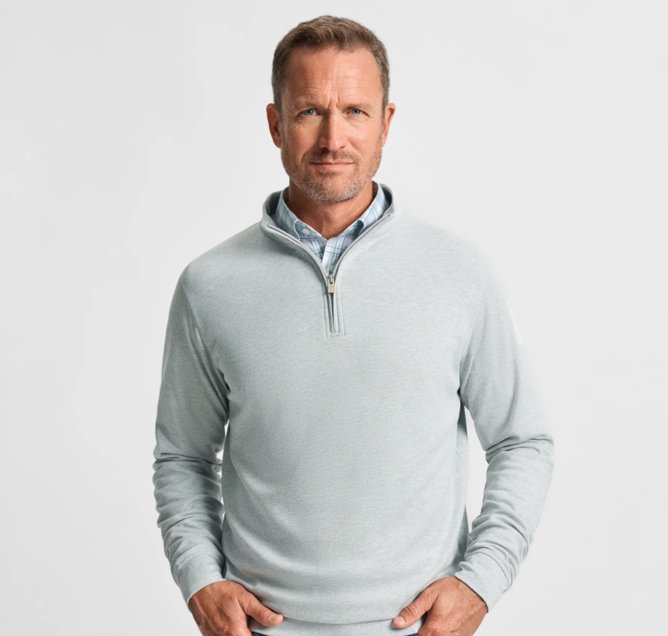 FOG GREY COTTON MODAL QUARTER ZIP