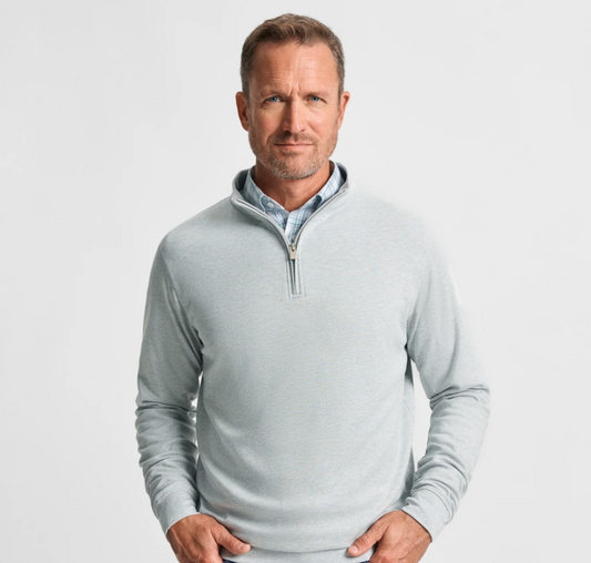 FOG GREY COTTON MODAL QUARTER ZIP