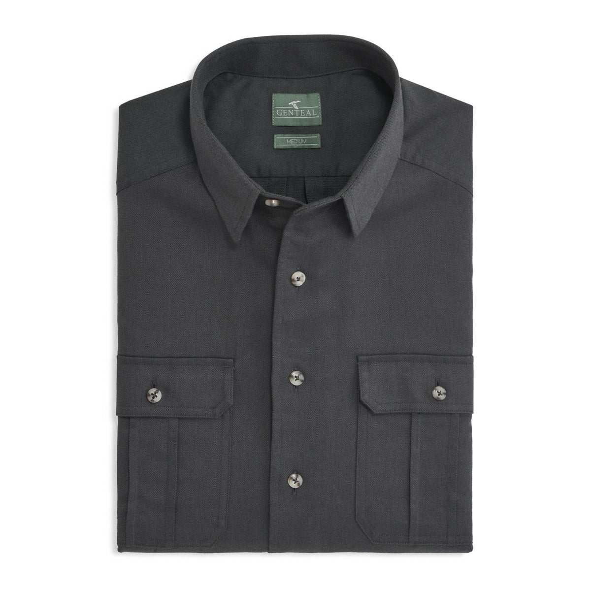 GENTEAL CHARCOAL HERRINGBONE UTILITY SPORT SHIRT
