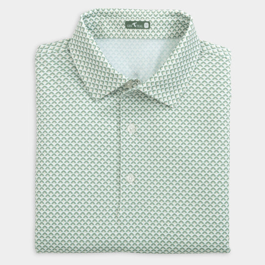 GENTEAL GREEN AGAVE PRINTED POLO