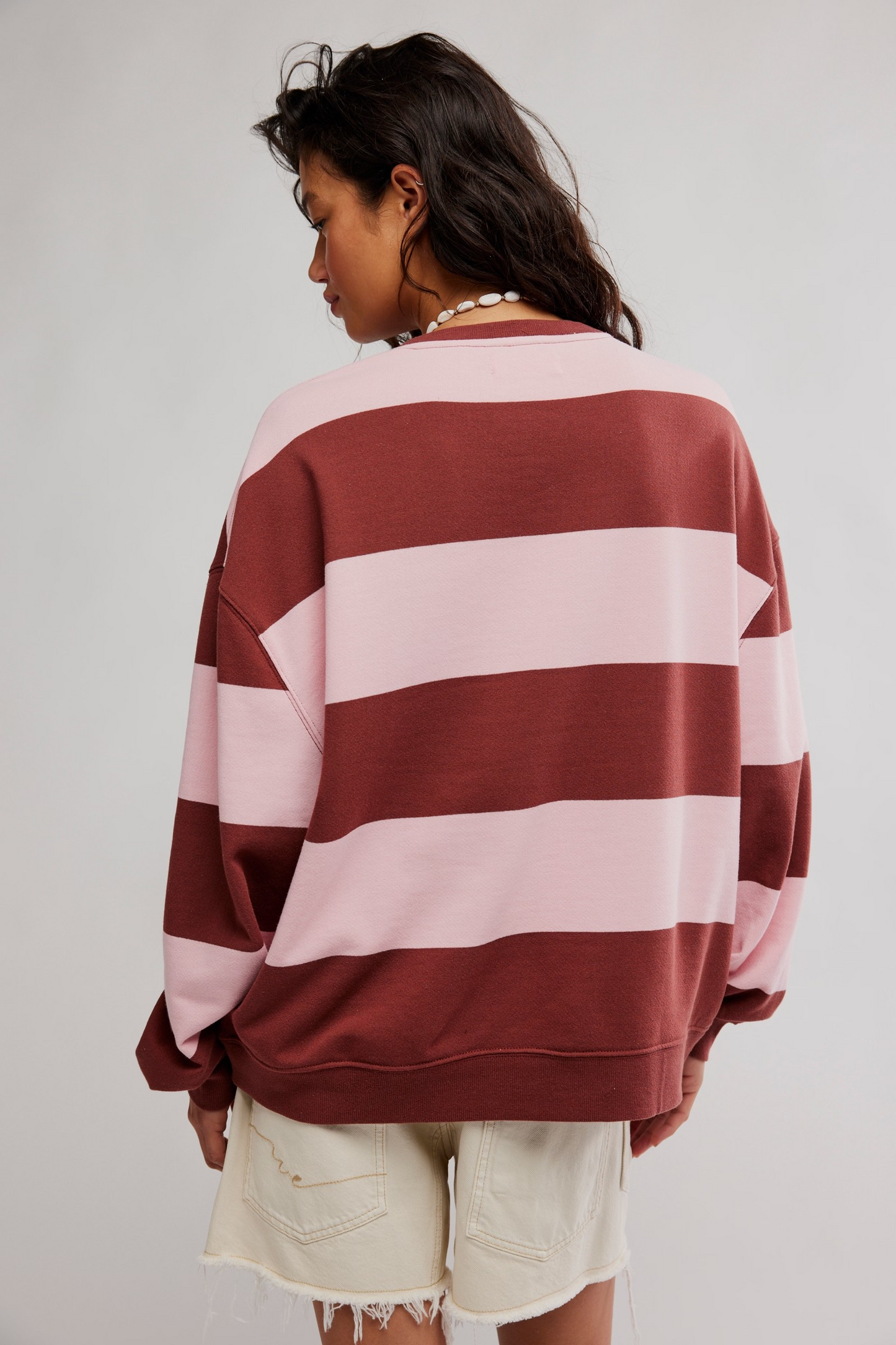 STRAWBERRY WINE COMBO CLASSIC STRIPE CREWNECK