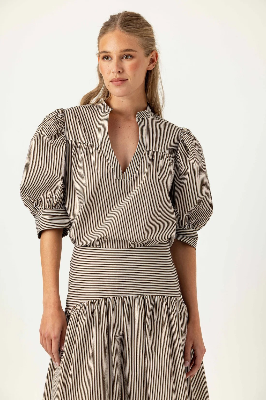 UMBER STRIPE INGRID TOP