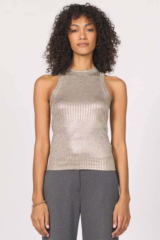 GOLD FOIL PAMELA RIB TANK