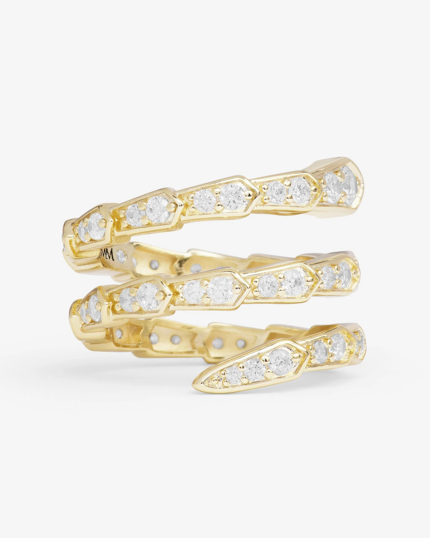GOLD PAVE SERPENT RING