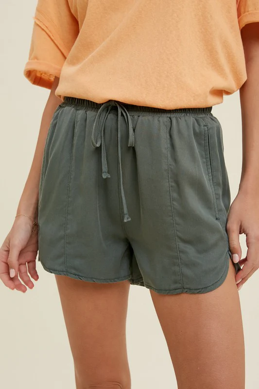 WISHLIST CHARCOAL TENCEL SHORT