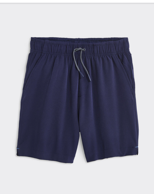 NAUTICAL NAVY BOYS' PERFORMANCE PULL ON SHORTS