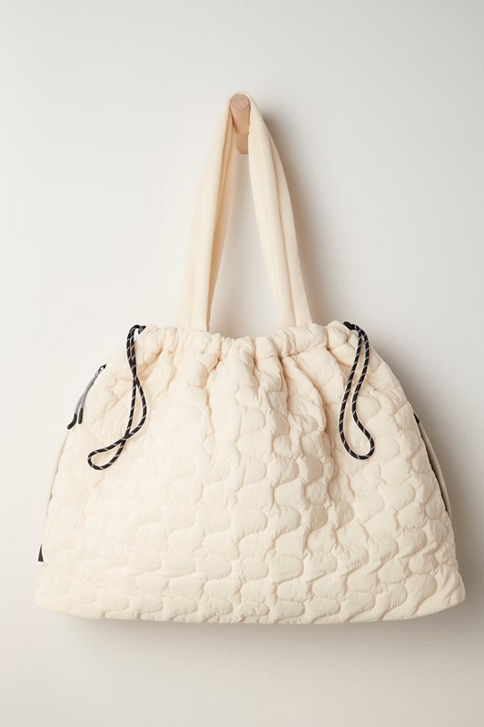 FREE PEOPLE IVORY CLOUD 9 TOTE