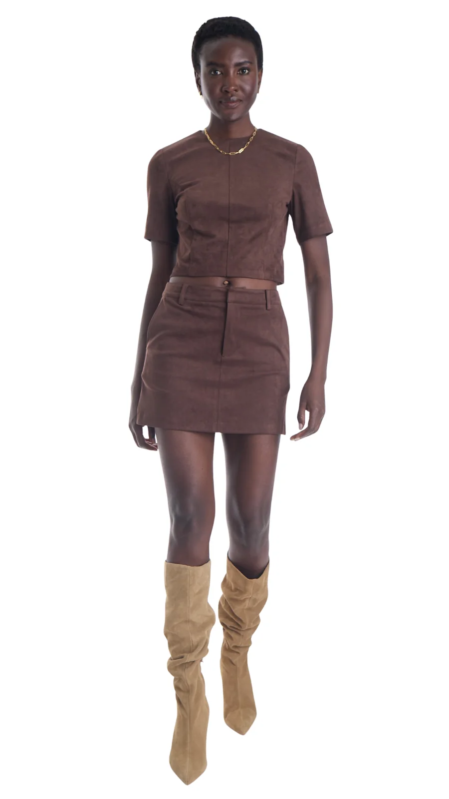 ESPRESSO ARIA SUEDE SKIRT