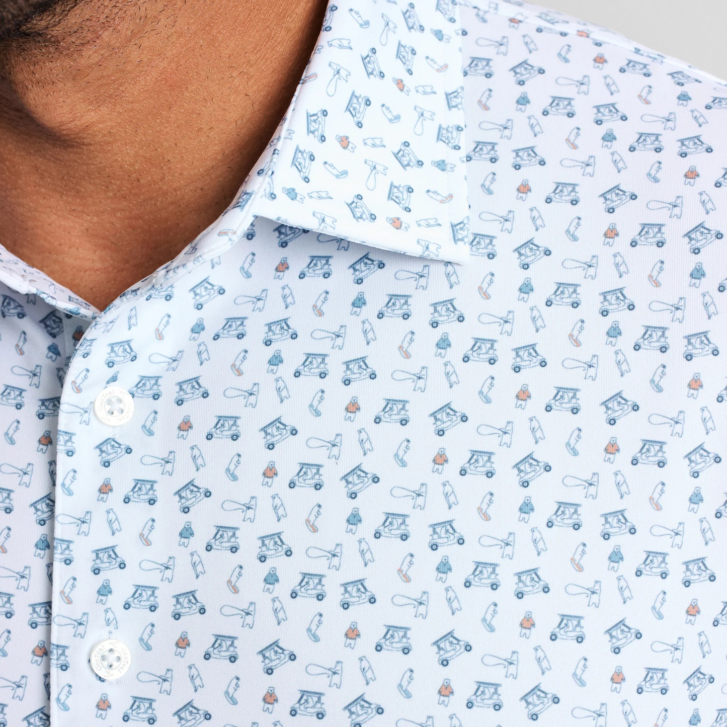 STREAM TO GREEN PRINTED PERFORMANCE POLO