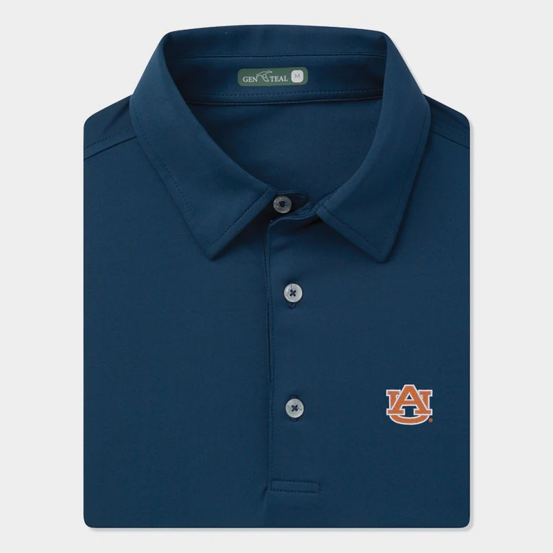 AUBURN TIGER NAVY SOLID PERFORMANCE POLO