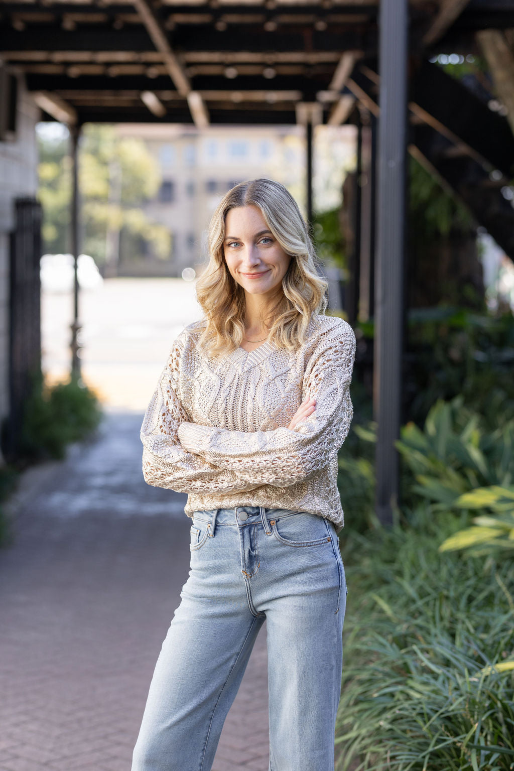 ANOTHER LOVE ROSE GOLD FOIL CLAUDIA SWEATER