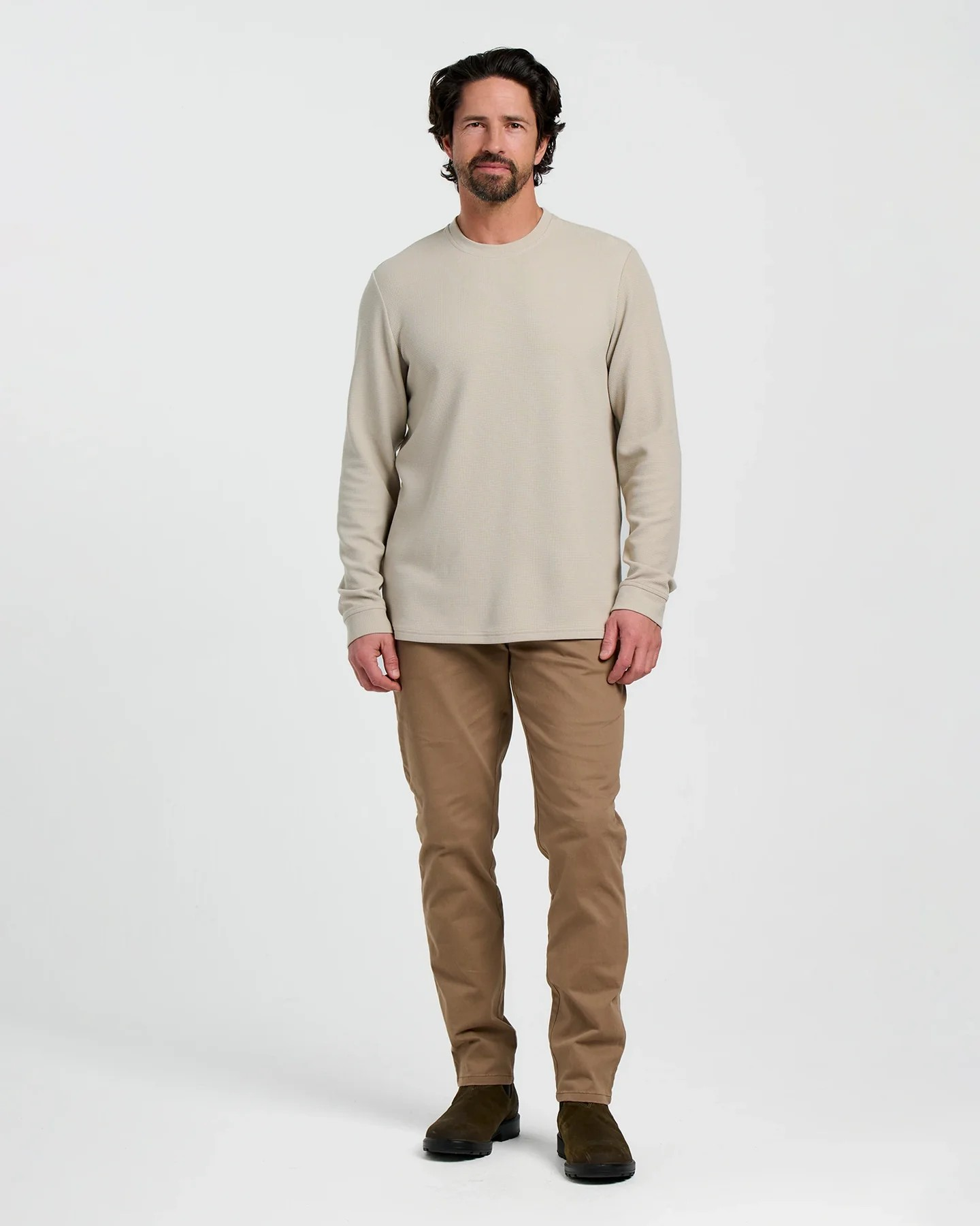 FREE FLY MEN'S SANDSTONE WAFFLE CREW