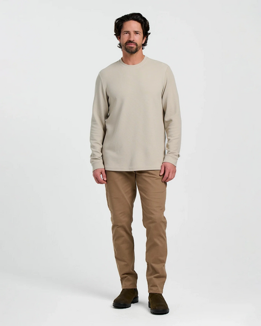 FREE FLY MEN'S SANDSTONE WAFFLE CREW