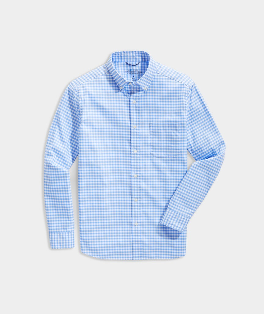 VINEYARD VINES NEWPORT BLUE GINGHAM OTG BRRR SHIRT