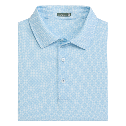 HERITAGE BLUE DIAMOND LATTICE PRINTED POLO