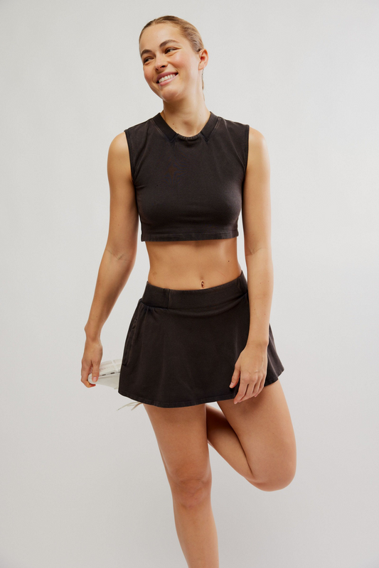 FREE PEOPLE BLACK HOT SHOT SKORT SET