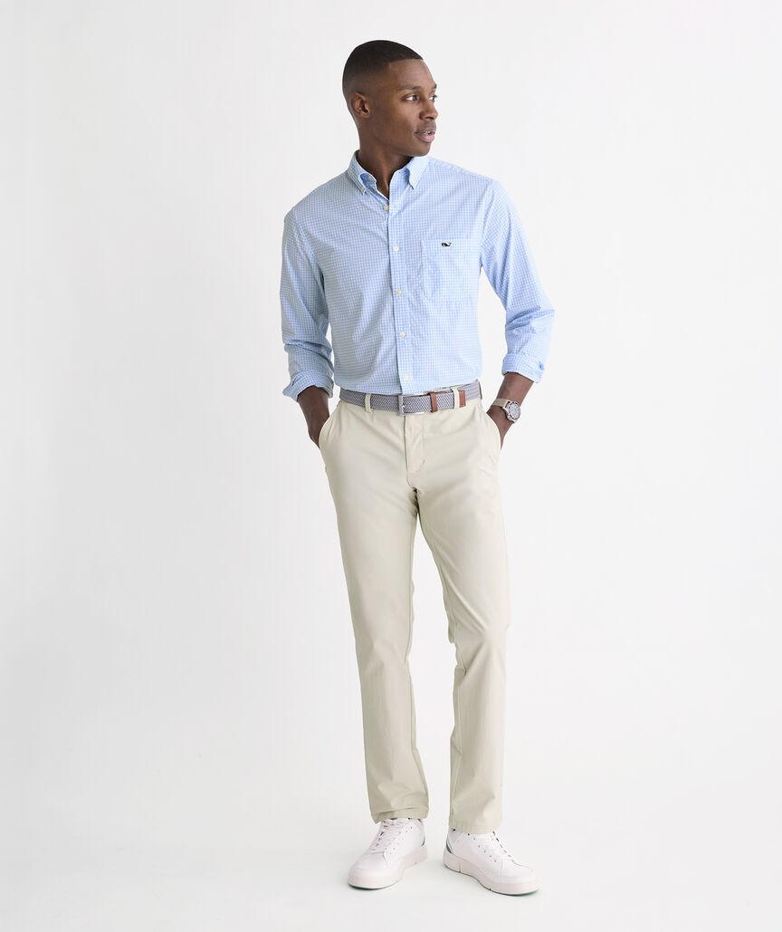 JAKE BLUE PERFORMANCE CORAL REEF GINGHAM SHIRT