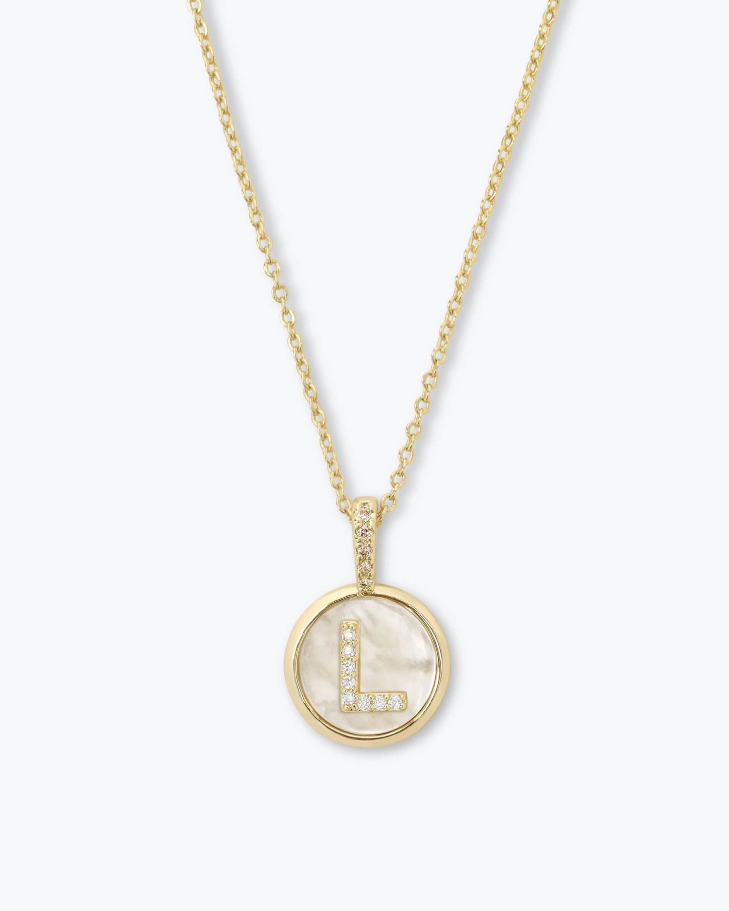 BABY LOVE LETTER MEDALLION NECKLACE