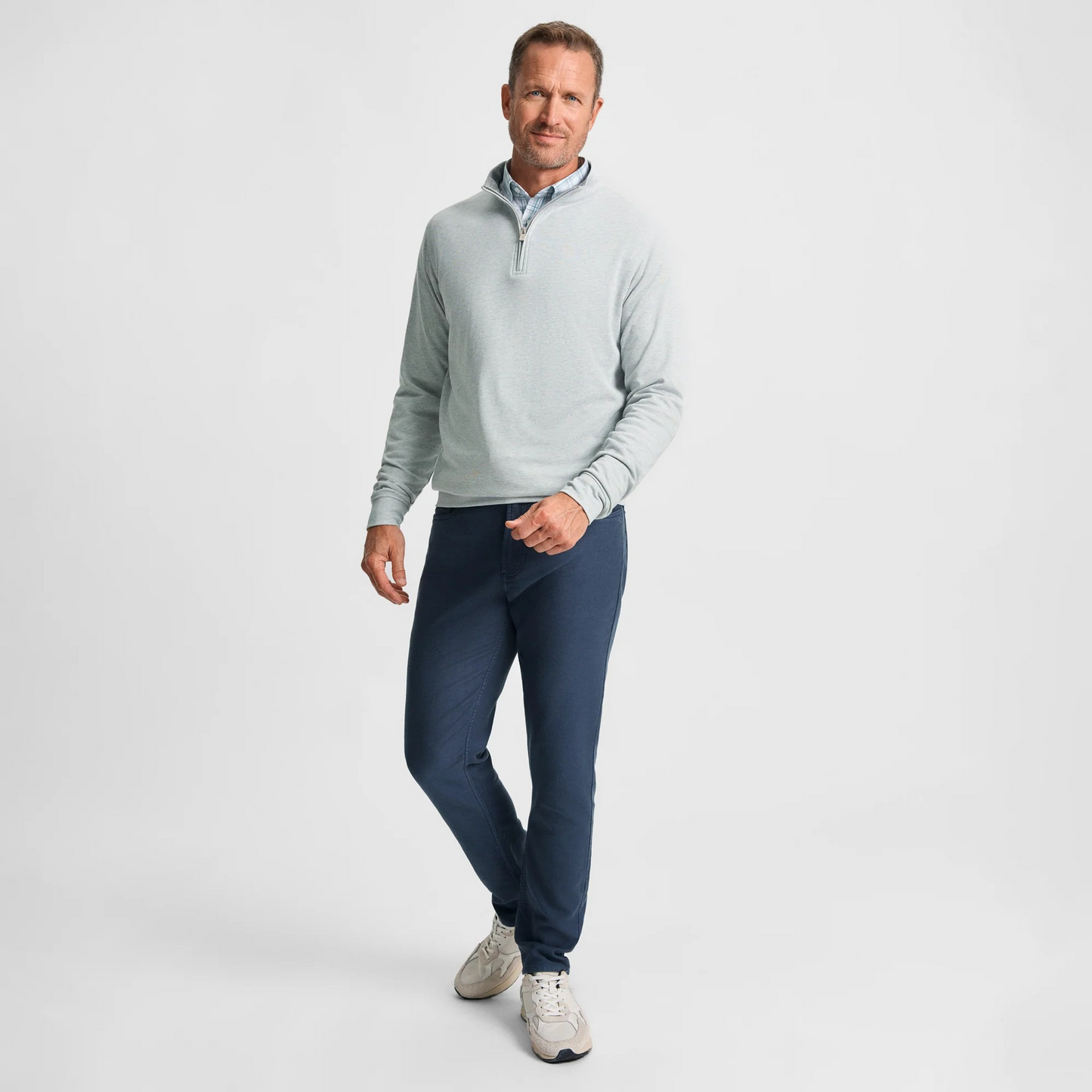 FOG GREY COTTON MODAL QUARTER ZIP