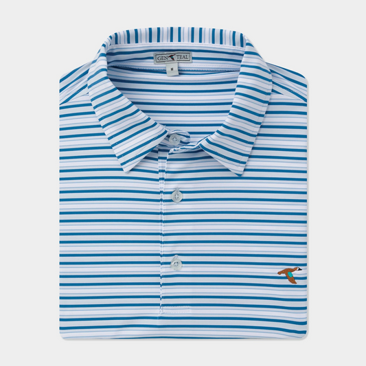 GENTEAL BLUE FOG OCRACOKE PERFORMANCE POLO